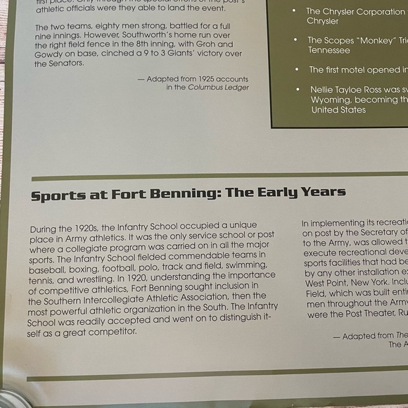 Gowdy Field Fort Benning Military Poster Print Double Sided  26” X 24” - Picture 11 of 11